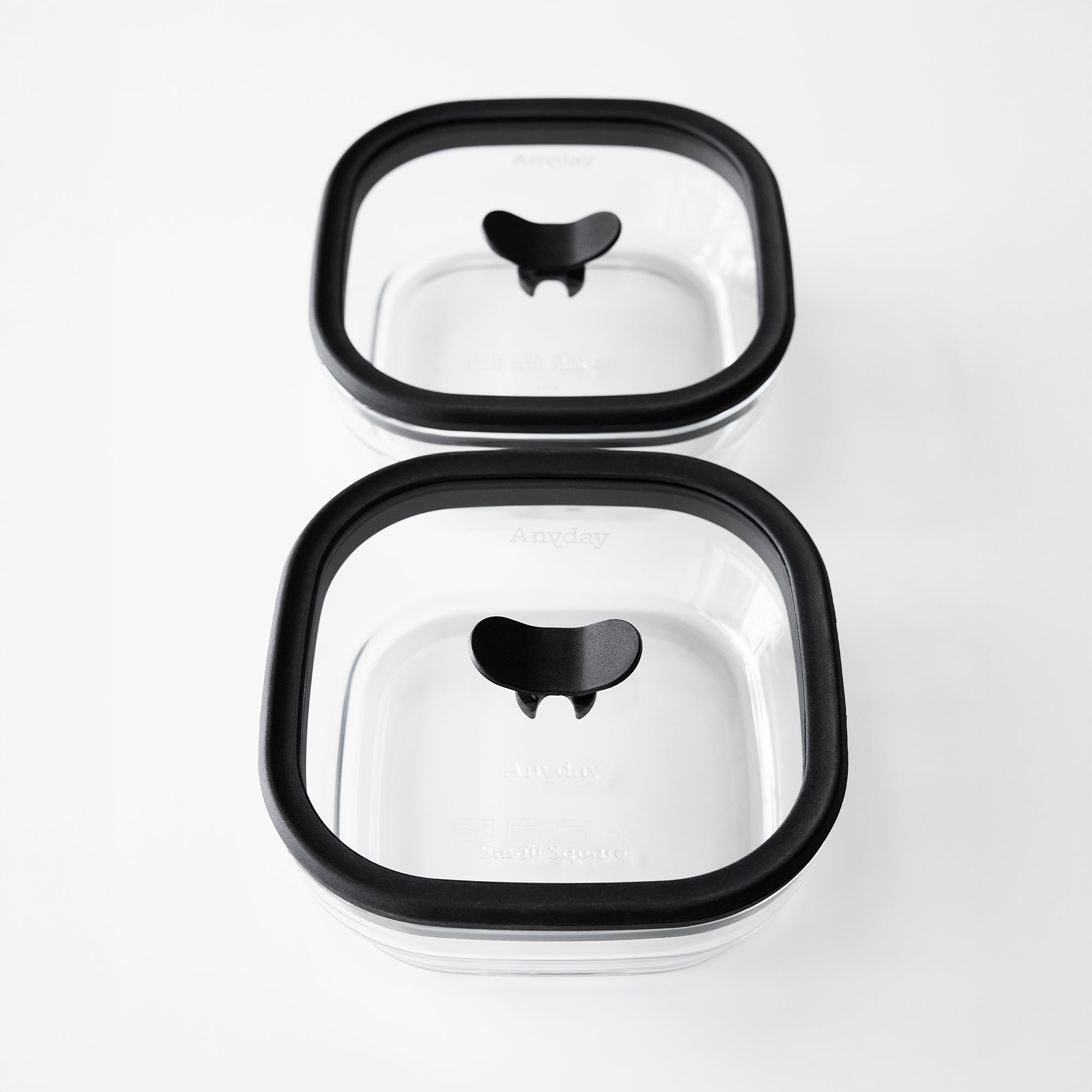 Anydayシースルー15cm2個セット ブラック | 電子レンジ調理器具