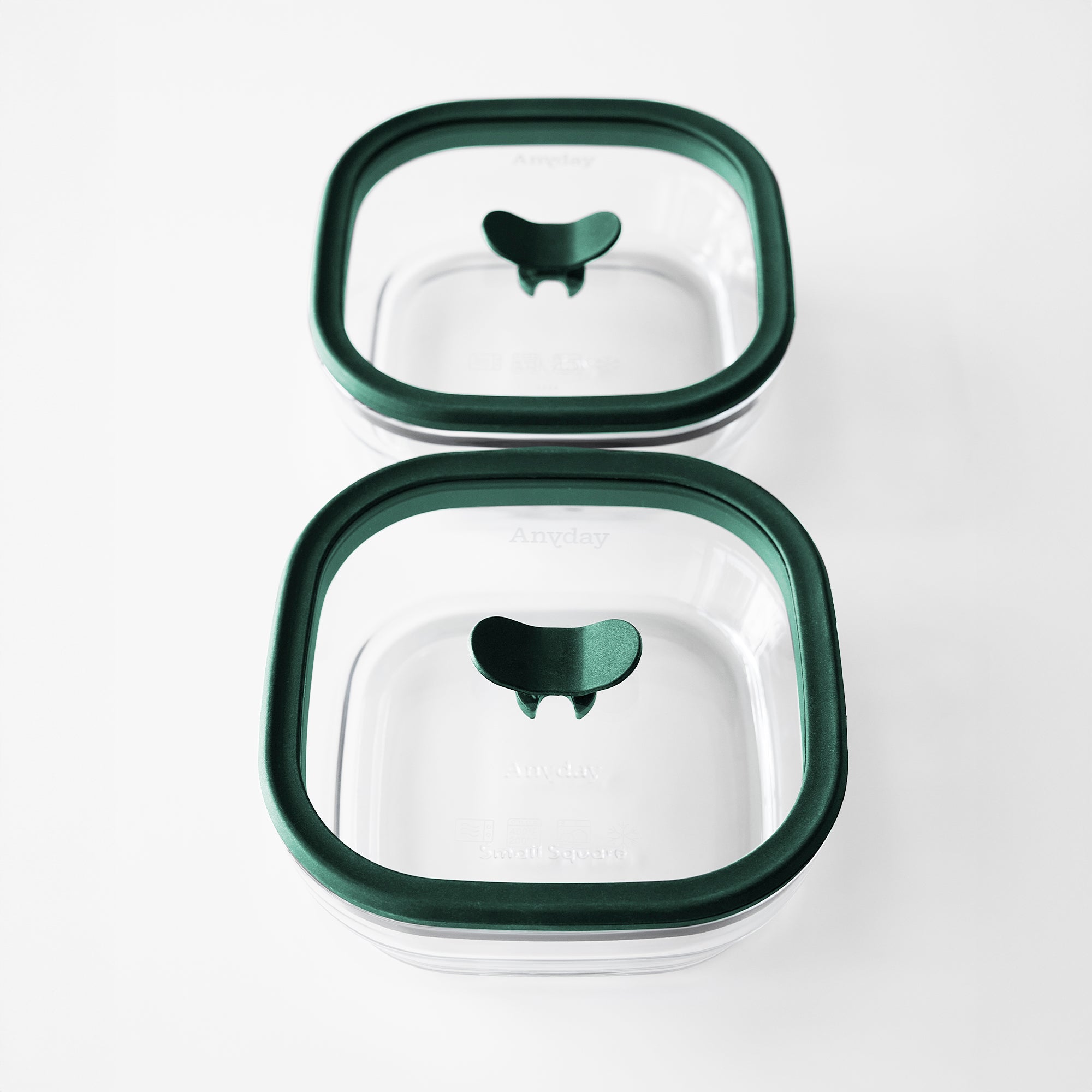 Anydayシースルー15cm2個セット グリーン | 電子レンジ調理器具