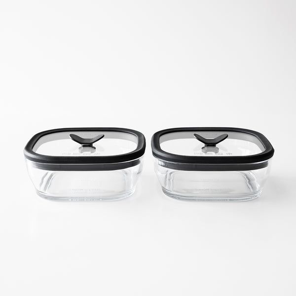 Anydayシースルー15cm2個セット ブラック | 電子レンジ調理器具