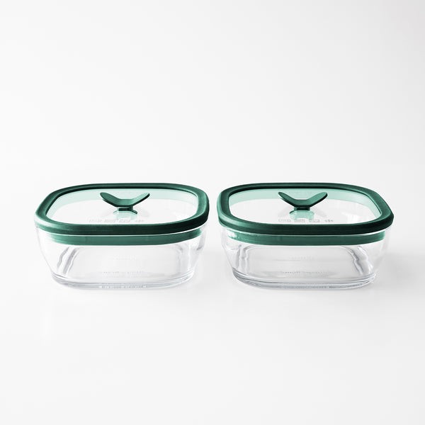 Anydayシースルー15cm2個セット グリーン | 電子レンジ調理器具